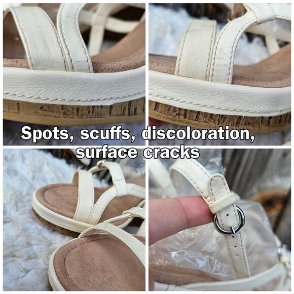 Off White Cage Platform Cork Wedge Heeled Sandals Aerosoles Popularity Size 11 - Picture 8 of 13